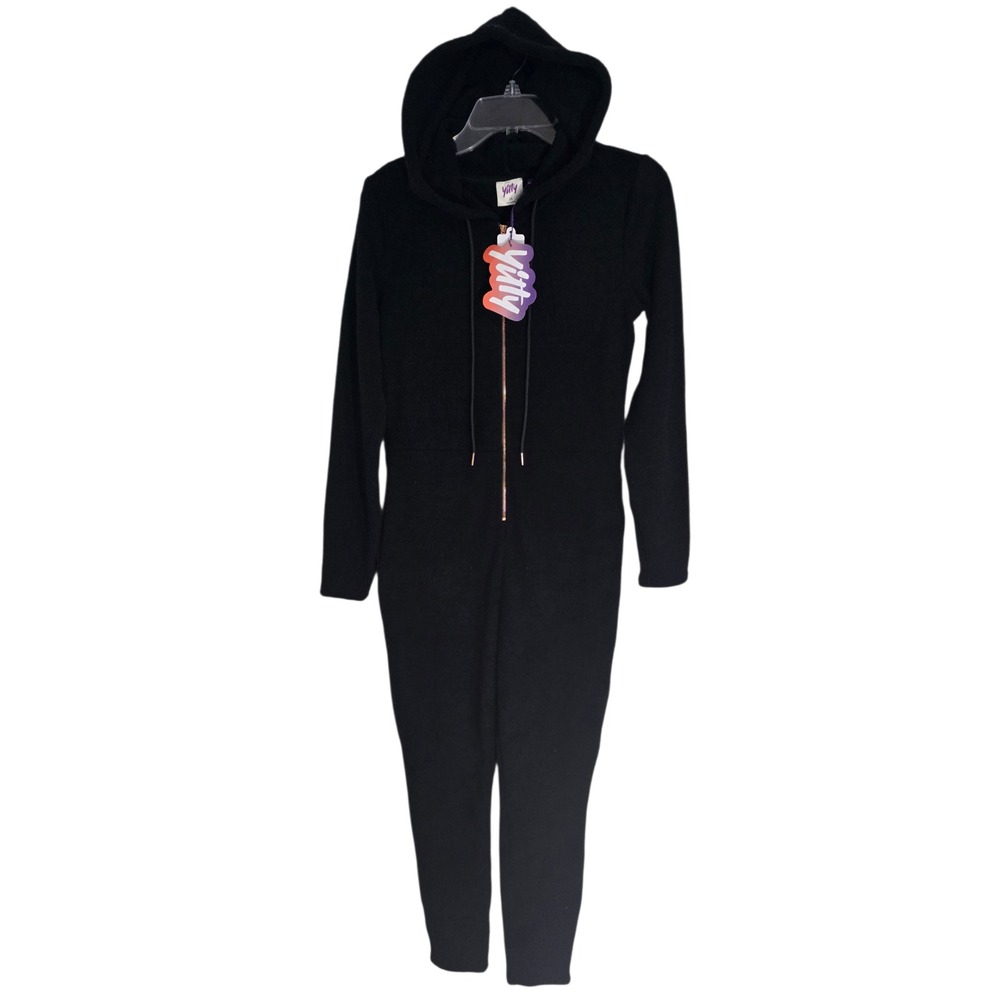 Yitty Pet Me‎ Heart Pocket Onesie Caviar Black Cozy Plush Hooded Size 2X